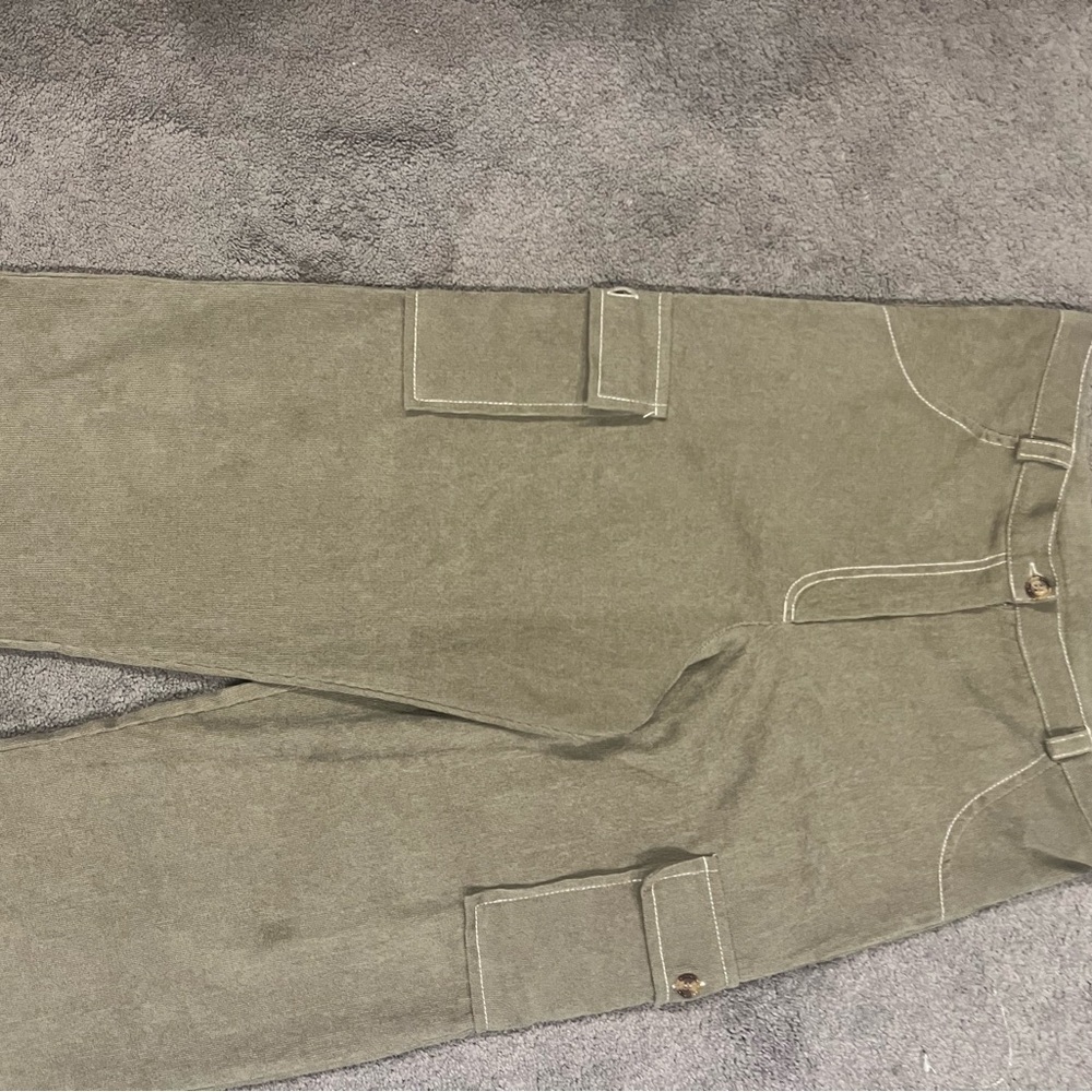 iZ BYER Girls Olive Corduroy Cargo Pants Girls 16 - Picture 4 of 11